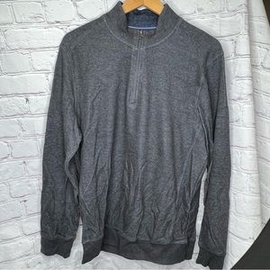 English Laundry Mens  1/4 Zip Pullover Gray Long Sleeve Sweater Size Medium